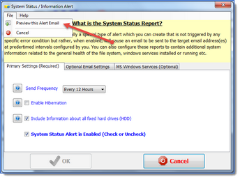 Generating a Preview Status Report Email